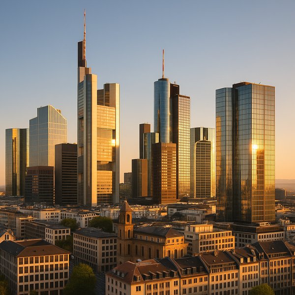 Frankfurt Financial District at Golden Hour