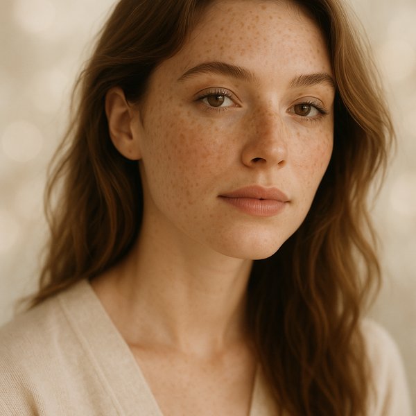 Freckled Elegance — Soft Natural Light Portrait