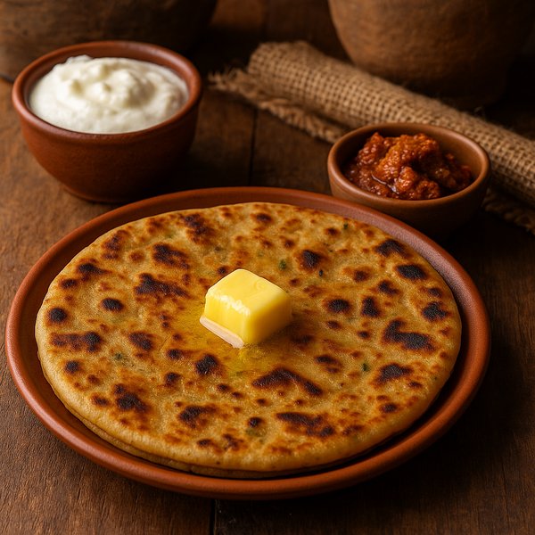 Golden Aloo Paratha with Melting Butter
