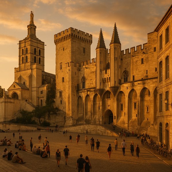 Golden Evening at the Palais des Papes, Avignon