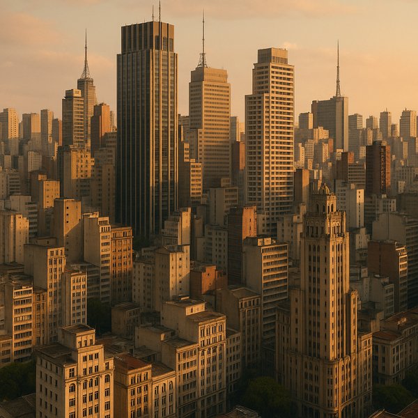 Golden Evening Over São Paulo Skyline