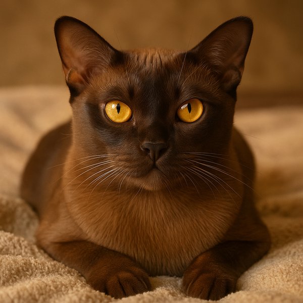 Golden-Eyed Burmese on a Cozy Blanket