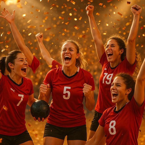 Golden Victory: Women's Handball Team Celebrates