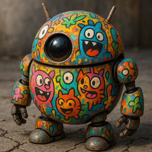 Graffiti Buddy — Round Robot in Living Color
