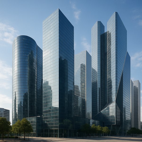 La Défense Glass Towers — Modern Skyscraper Cluster