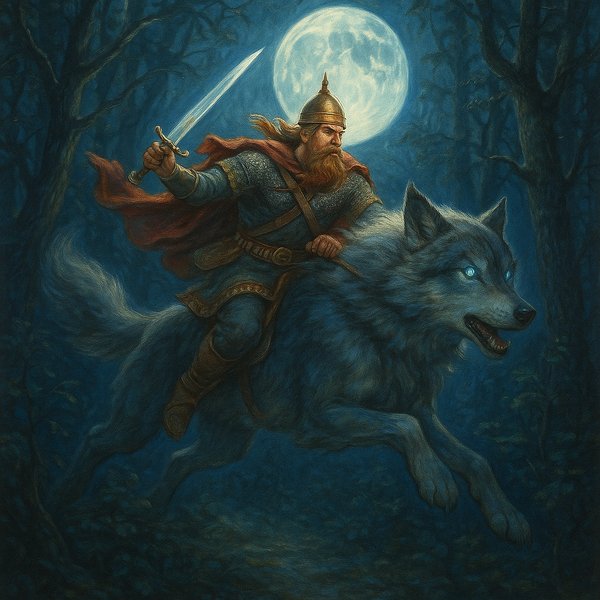 Moonlit Charge of the Wolf-Rider