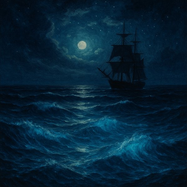 Moonlit Voyage: Bioluminescent Night