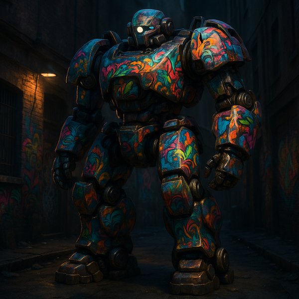 Neon Mural Sentinel