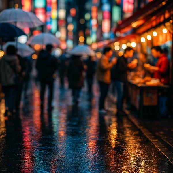 Neon Rain — Shibuya Night Reflections