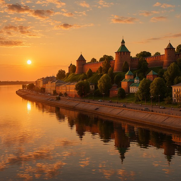 Nizhny Novgorod Kremlin at Sunset