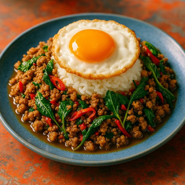 Pad Krapao (Thai Basil Pork) with Fried Egg