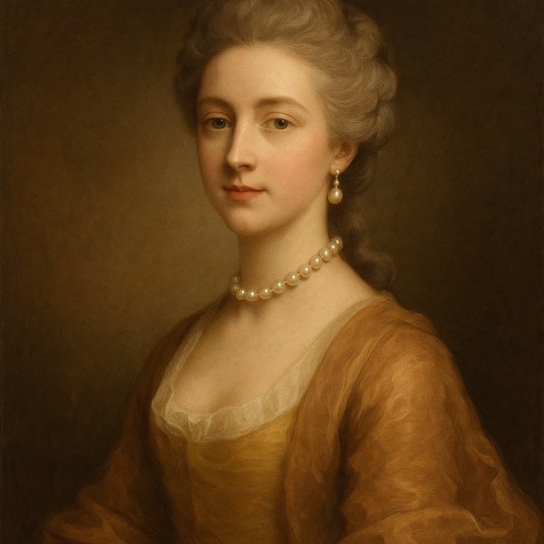 Pearl-Adorned Lady in Warm Light