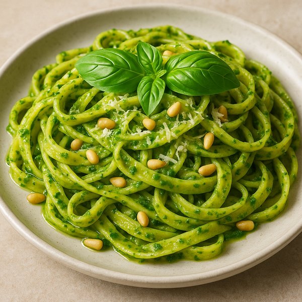 Pesto alla Genovese Pasta — Vibrant Basil & Pine Nuts