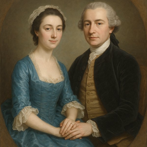 Refined Pair: An Eighteenth-Century Style Double Portrait