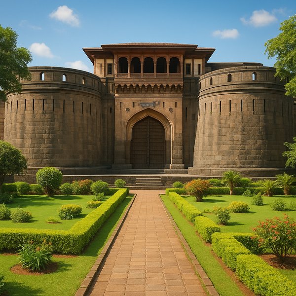 Shaniwar Wada Gate, Pune — Sunlit Fortress and Gardens