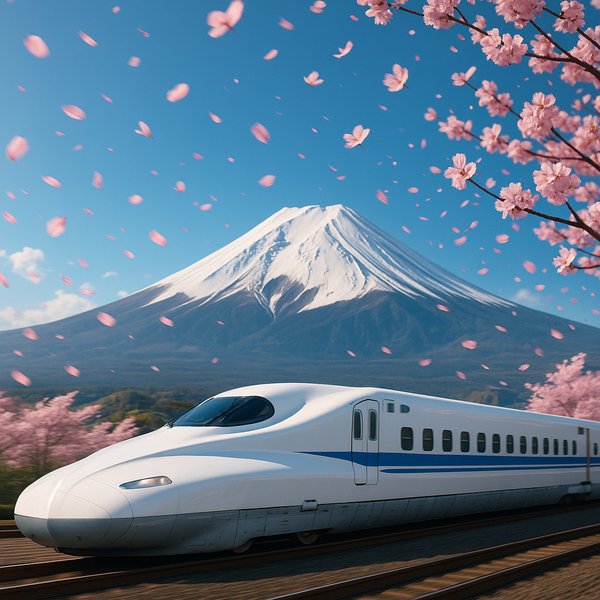 ชินคันเซ็นผ่านภูเขาไฟฟูจิ ใต้สายลมซากุระ