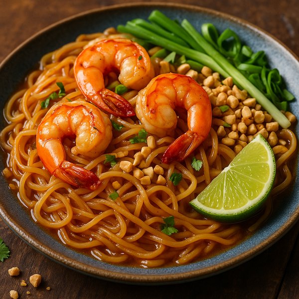 Shrimp Pad Thai — Vibrant Close-Up