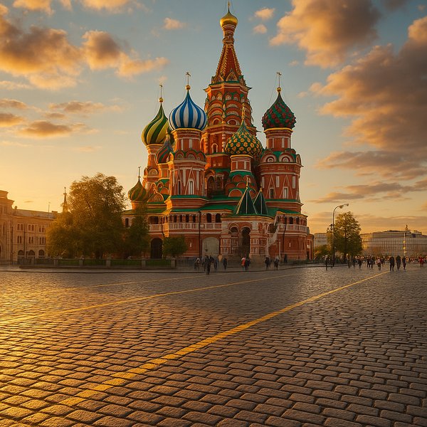 St. Basil's Cathedral at Golden Hour, Red Square