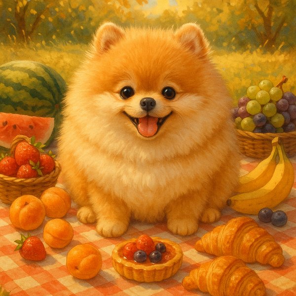 Sunlit Picnic Pomeranian