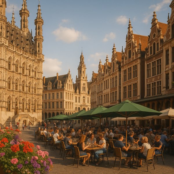 Sunny Afternoon at Leuven Old Town Square