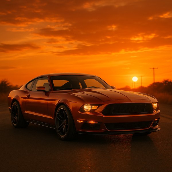 Sunset Muscle: Fastback Coupe at Dusk
