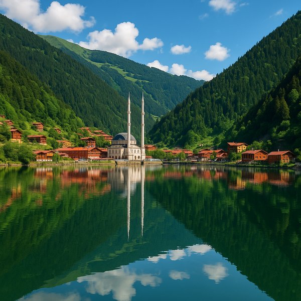 Uzungöl Lake and Lakeside Mosque, Trabzon