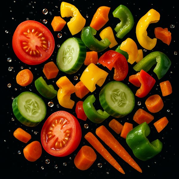 Vibrant Splash of Fresh Vegetables