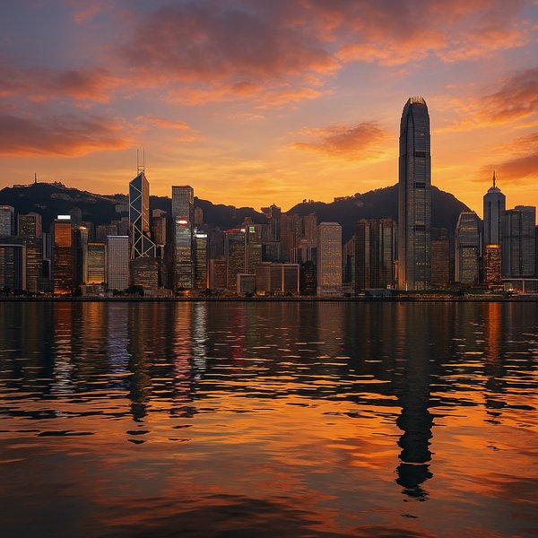 Victoria Harbour Sunset Skyline