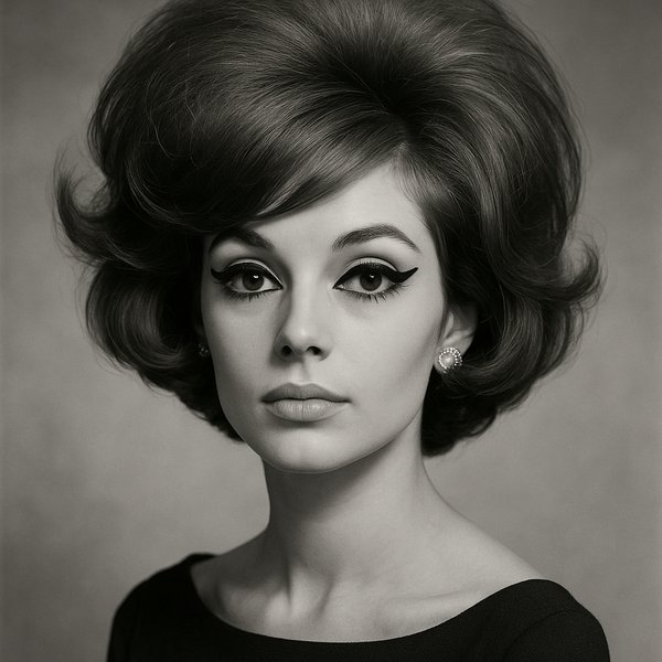 1960s High-Fashion Portrait — Voluminous Elegance