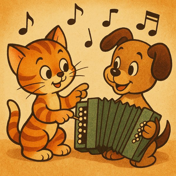 Accordion Lesson: Kitten & Puppy