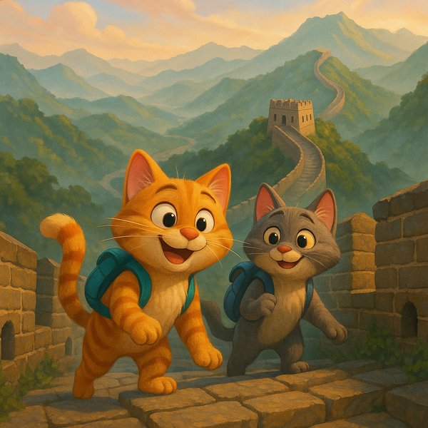 Adventurous Duo on the Great Wall