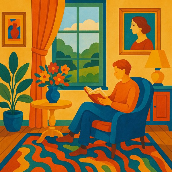 Afternoon Reader in a Sunny Room