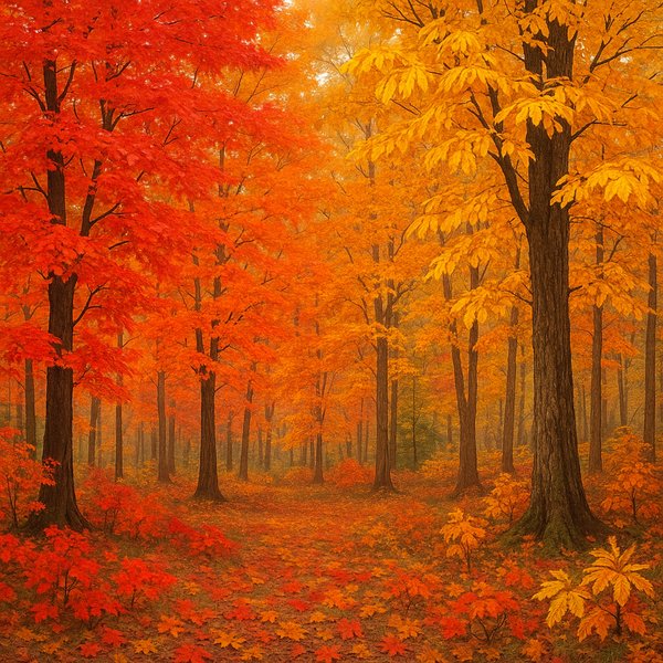 Autumn Glow in a Mixed Woodland