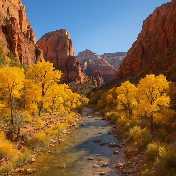 Autumn Gold in Zion Canyon