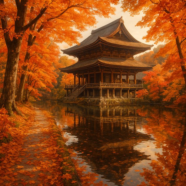Autumn Serenity at a Kyoto Temple