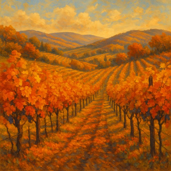 Autumn Vineyard Rows