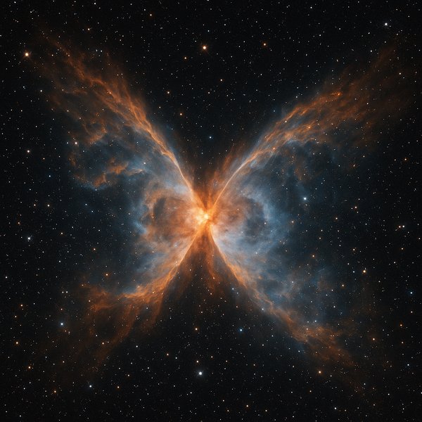 Bipolar Nebula with Dramatic Wing Symmetry (NASA Reference Style)