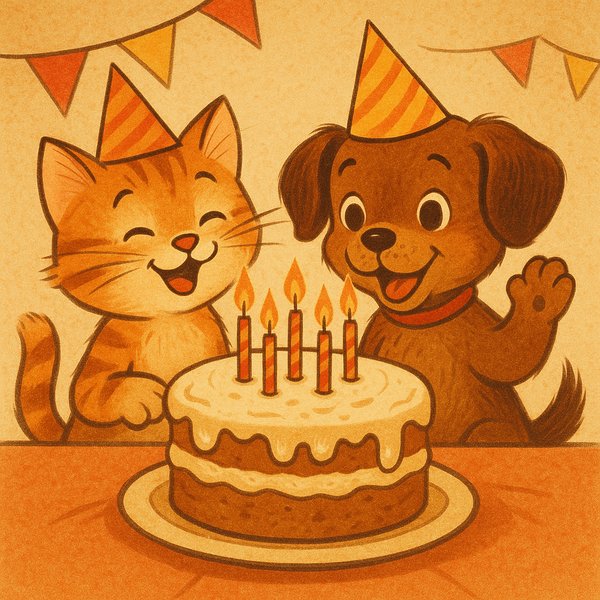 Birthday Buddies — Kitten & Puppy