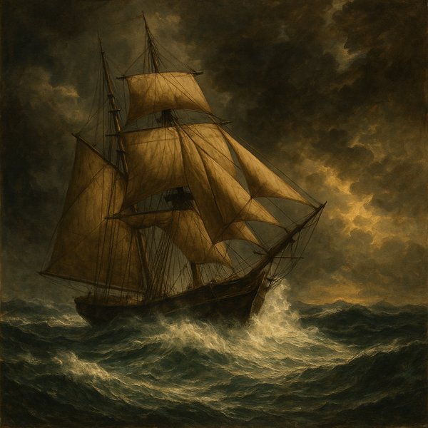 Brigantine in the Tempest