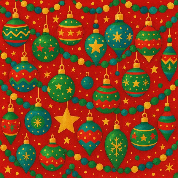 Bright Christmas Ornaments Pattern