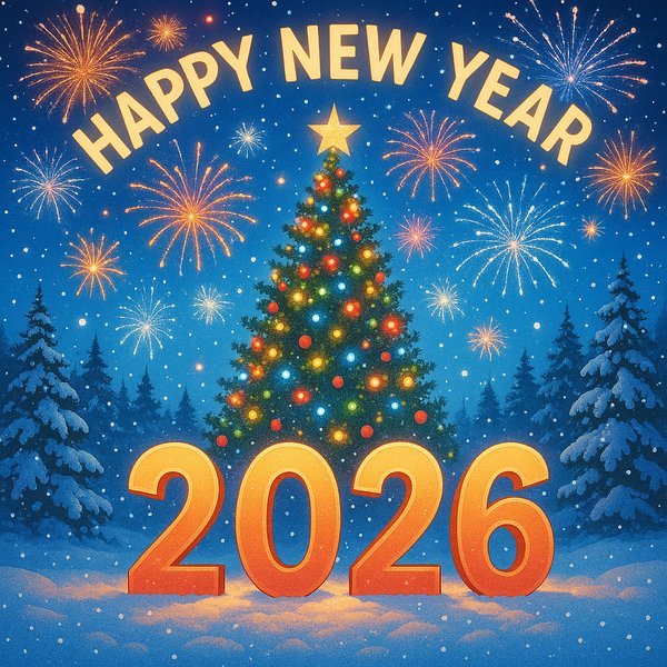 Bright New Year 2026 Christmas Tree Celebration