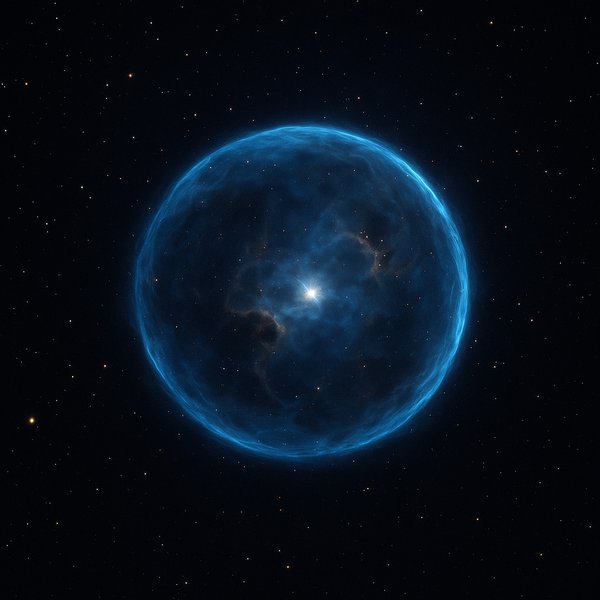 Bubble Nebula — Blue Spherical Shell Around a Massive Star
