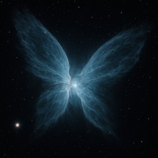 Butterfly Nebula — Winged Planetary Nebula in Cool Blue