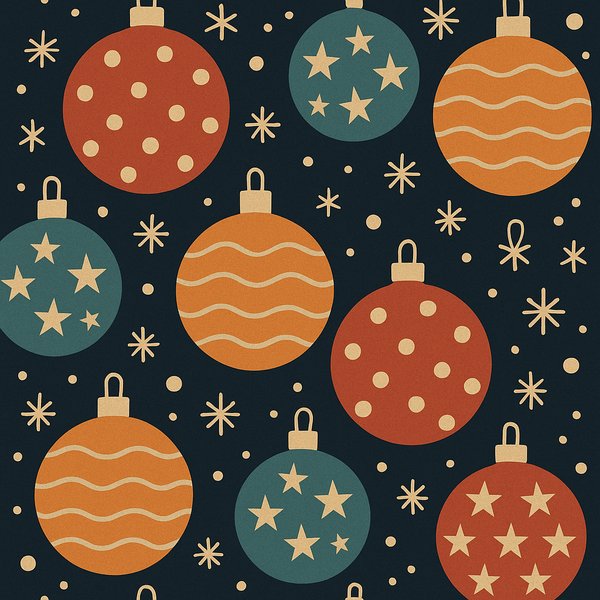 Calm Night: Retro Bauble Pattern