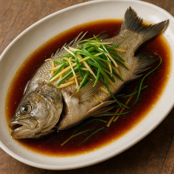 Cantonese Steamed Whole Fish with Soy, Ginger & Scallions