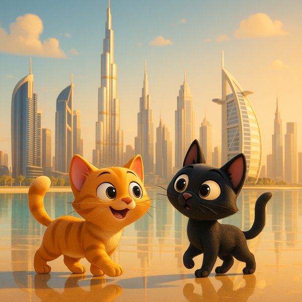 Cartoon Cats Discover Dubai