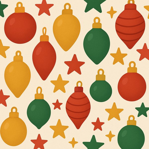 Chunky Holiday Ornaments — Puzzle-Ready Abstract Pattern