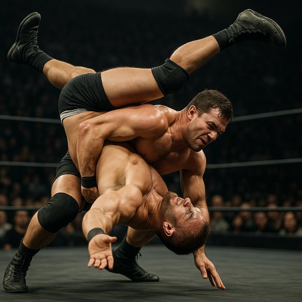 Cinematic Wrestling Lift: Controlled Strength in Midair