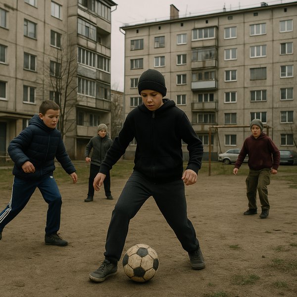 Courtyard Match: Street Football in a Russian Housing Estate