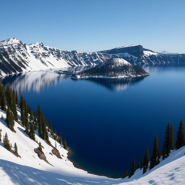 Crater Lake in Early Spring